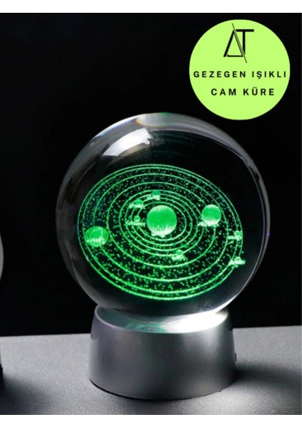 Dekoratif Mini Gece Lambası Samanyolu Ay Gezegen Işıklı Cam Küre, Işıklı Kristal Top 6 cm Çapında modelleri