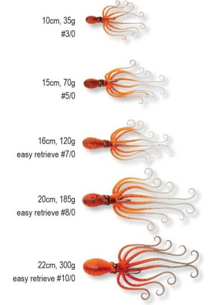 Octobus 70G 15CM Sahte Balık Uv Orange Glow modelleri