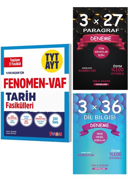 TYT AYT VAF Tarih Fasikülleri Seti - Anla Kazan Paragraf - Dilbilgisi Deneme