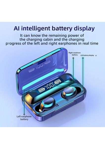 Tws F9 Kablosuz Kulaklık Kulaklık Kulaklık Spor Kulakiçi Kulaklık ile 5.0 Bluetooth Telefon Xiaomi Samsung Huawei Iphone Oppo (Yurt Dışından) modelleri