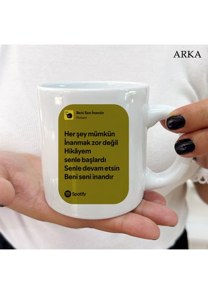 Pinhani Beni Sen Inandır Renkli Tasarımlar ve Dekoratif Kişiye Özel Kupa Bardaklar