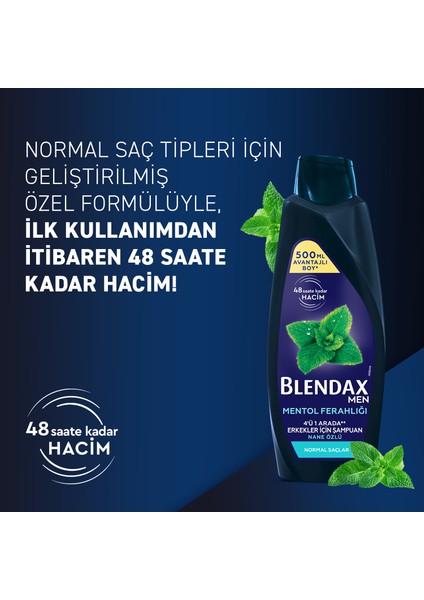 Erkekler İçin Mentol Ferahlığı Nane Özlü Şampuan 500 Ml