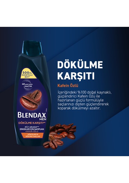 Dökülme Karşıtı Erkekler İçin Kafeın Özlü Şampuan 500 Ml