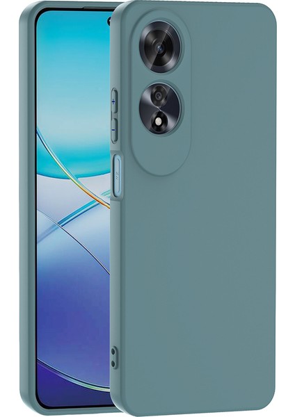 Oppo A60 Kılıf Mara Lansman Silikon Mat Soft Kamera Korumalı Koyu Yeşil