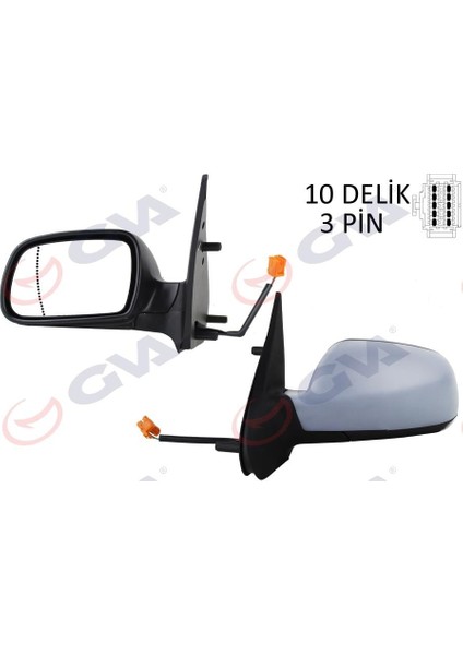 Dış Dikiz Aynası Sol Xsara 03 Elektrikli Isıtmalı Astarlı Asferik 3 Fiş VM-6146EPAL