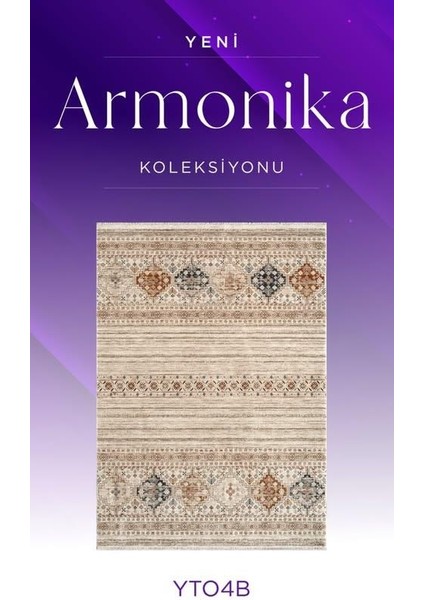 Armonika YT04B Vizon Multi Antialerjik Yumuşak Dokulu Modern Etnik Halı