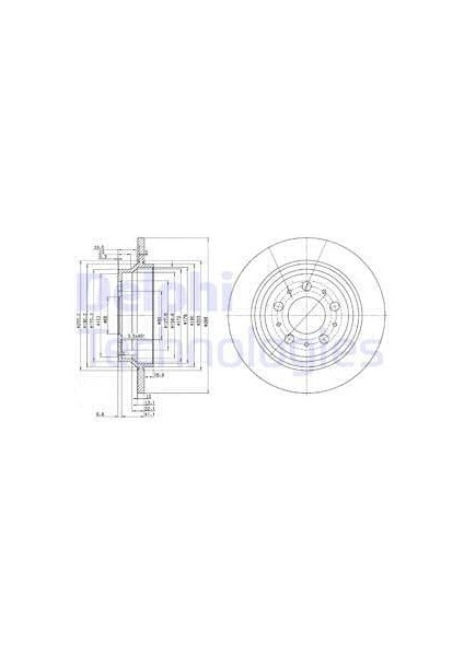 Arka Fren Aynası Volvo S60 01-10 S70 01-05 S80 98-06 XC70 00-07 288X12X5DL Delykly 986478495-DF4066