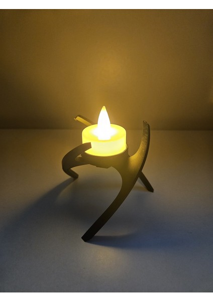 Modern Dekoratif Tealight Işıklı Mum (Siyah)