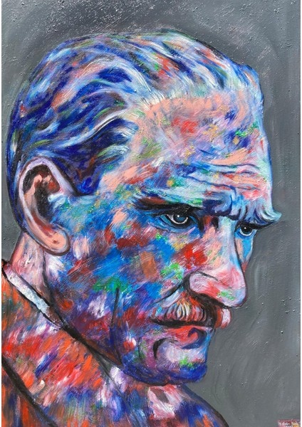 Yağlı Boya Tablo Atatürk Çağrı Tunç Imzalı (El Yapımı)