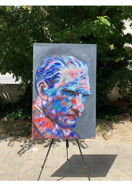 Yağlı Boya Tablo Atatürk Çağrı Tunç Imzalı (El Yapımı)
