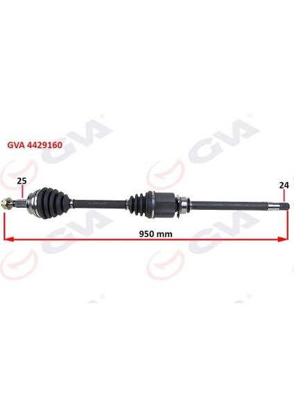 Komple Aks Sağ Lınea 1.3 Mtj 07- 90HP Milli 950MM