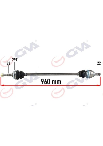 Komple Aks Sağ Opel Vectra B 1.6 99-02 Makyajlı Kasa Abs Li 29DİŞ 960MM