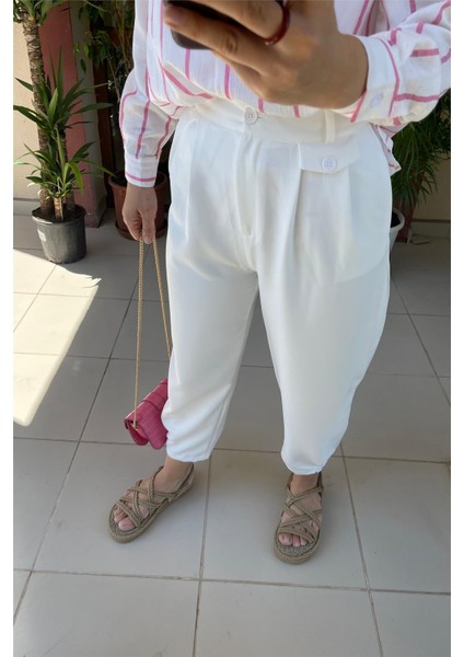 Havuç Paça Pantolon Beyaz fiyatları