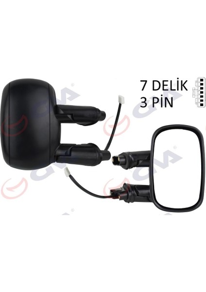 Dış Dikiz Aynası Sag Elektrikli Astarlı Fıat Doblo 00 10 Konveks 3 Fiş VM-666EHPR