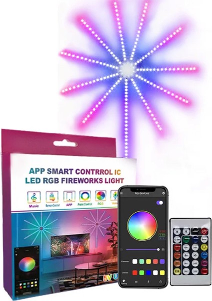 Gökkuşağı Işıkları Kumandalı Şerit LED Rgb Ritimli Akıllı Işıklar Müzik Parti Renkli Işıklar Hazır fiyatları