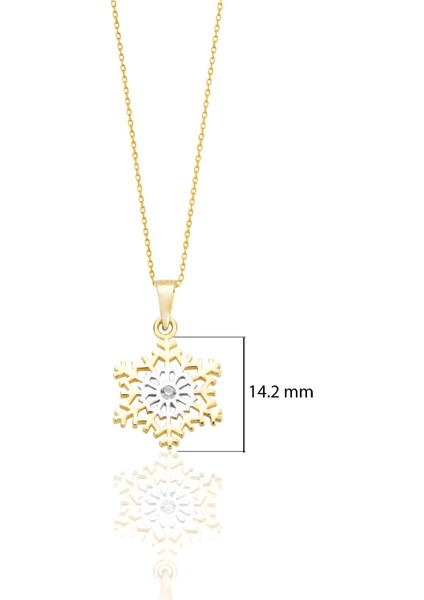 Altın Kar Tanesi Kolye 14 Ayar Minimalist Kolye K036