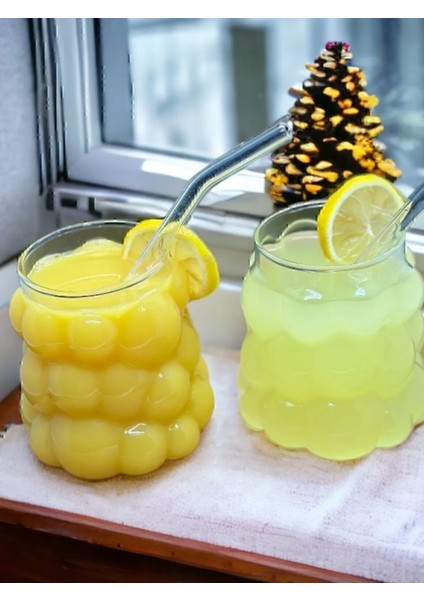 1 Adet Borosilikat Cam Üzüm Bardak Kulpsuz Isıya Dayanıklı Borosilikat | Kahve ve Sunum Bardağı