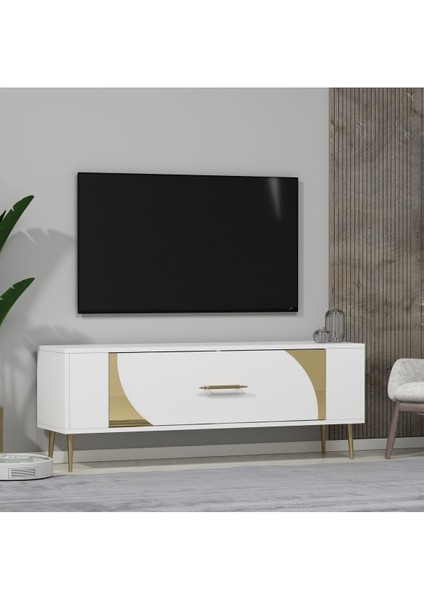 RETROP2DH Tv Sehpası Beyaz Altın fiyatları