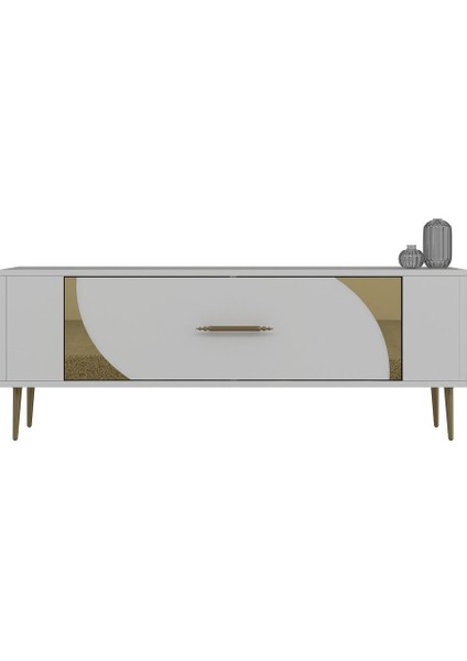 RETROP2DH Tv Sehpası Beyaz Altın modelleri