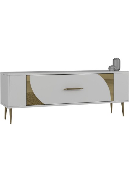 RETROP2DH Tv Sehpası Beyaz Altın fırsatları