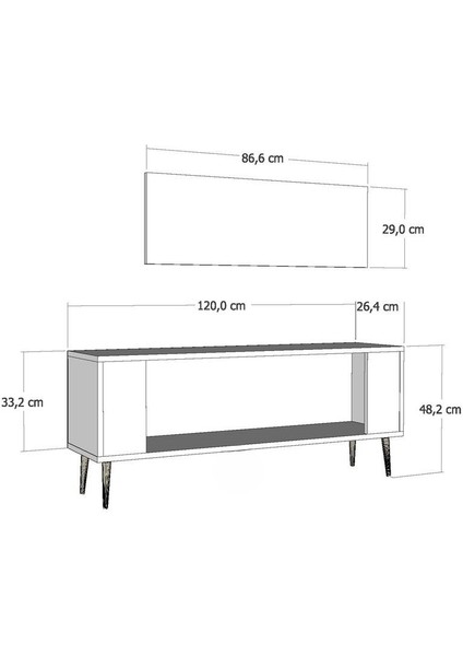 RETROP2DH Tv Sehpası Beyaz Altın indirimleri