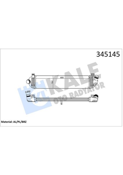Turbo Radyatörü Intercooler Volvo C30 06-12 -S40 04 V50 04 1.6d-2.0d- C70 2.0d 08 658X157