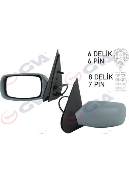 Dış Dikiz Aynası Sol Fıesta 96 00 Mazda 121 96 Elektrikli Isıtmalı Astarlı Konveks VM-306EHPL