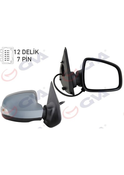 Dış Dikiz Aynası Sağ Symbol-Sandero 13 Elektrikli Isıtmalı Sinyalli Astarlı Konveks 7 Fiş VM-6129EHPSR