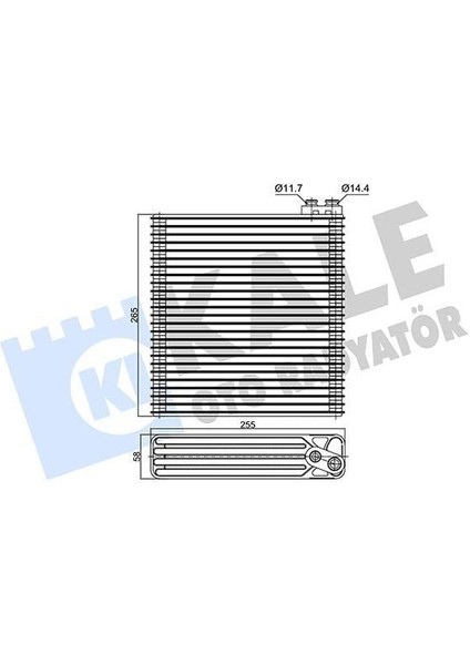 Evaporator Toyota Corolla 1.4-1.6 2.0d-4d 01-08 Brazıng Al/al 255X265X58