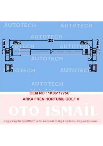 Arka Fren Hortumu Polo 81-94