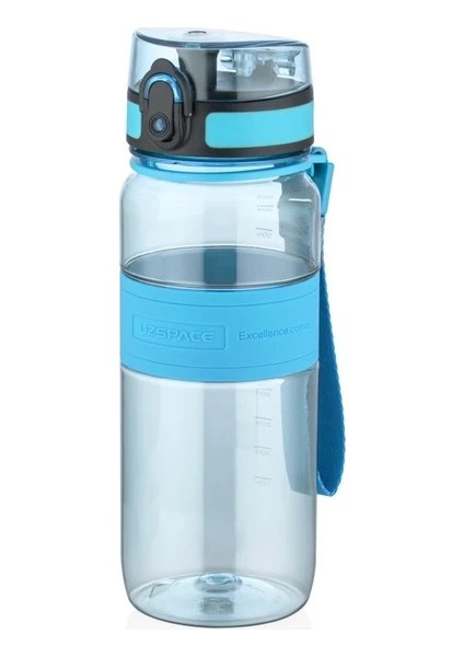 650 ml Kaydırmaz Gövde Taşıma Askılı Tritan Su Matarası Mavi