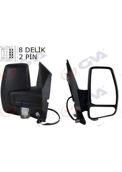 Dış Dikiz Aynası Sağ Transit Custom V362 12 Mekanik Desenli Sinyalli Konveks VM-6325R 1766579-682BL5JA6