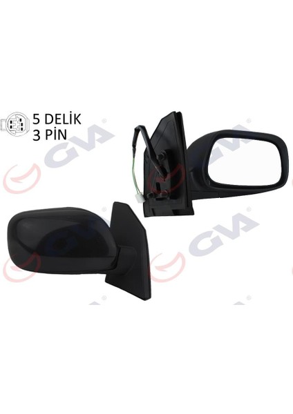 Dış Dikiz Aynası Sağ Corolla 02 Elektrikli Konveks 3 Fiş VM-277ER