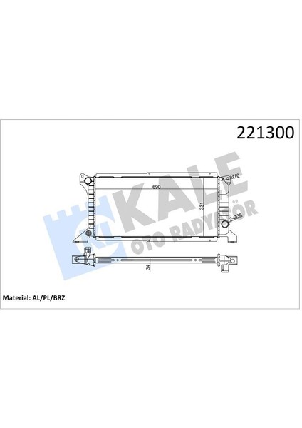 Motor Radyatoru Ac Transıt Turbo T12 T15 2.5d 97 01 Manuel Uzun Tıp Klımalı 1 Sıra Alb