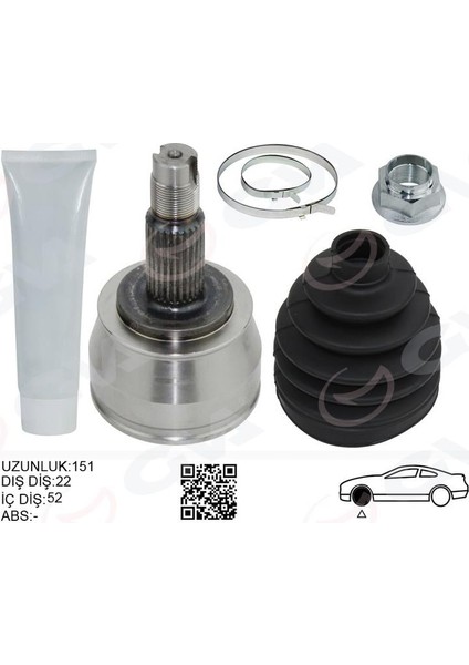 Aks Kafası Palıo Albea 1.6 16V Dıs:22 Ic: 22 Conta CP:52MM U:151.5MM
