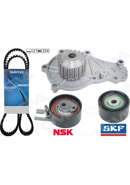 Devirdaimli Triger Seti 137X254 P206-P207-P307-P308-P407-P3008-EXPERT-PARTNER-BERLINGO-JUMPY-C2-C3 -C4-C5-Xsara-Focus Iı-Fıesta V-Vı Volvo S40-C30-V50-FIAT Scudo Euro4 1.6 Hdı-Tdci
