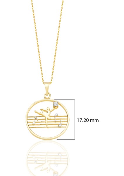 Balerin 14 Ayar Altın Kolye Minimalist Hediye K033