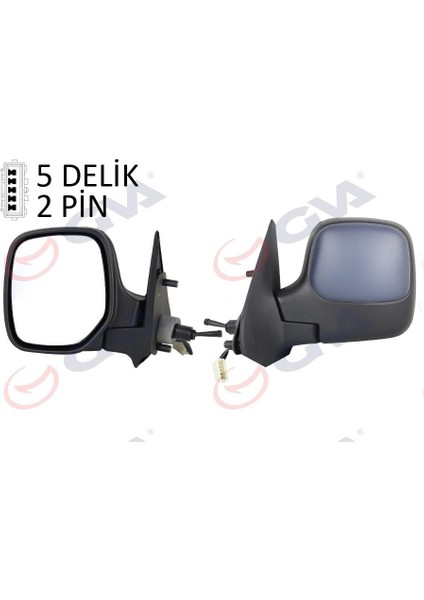 Dış Dikiz Aynası Sol Berlıngo-Partner 97 Mekanik Isıtmalı Konveks Astarlı 2 Fiş VM-118NPL