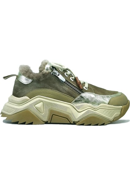 Kadın Hakiki Deri Kürklü Sneaker 138-2020