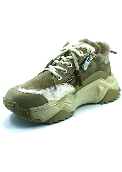 Kadın Hakiki Deri Kürklü Sneaker 138-2020 fırsatları
