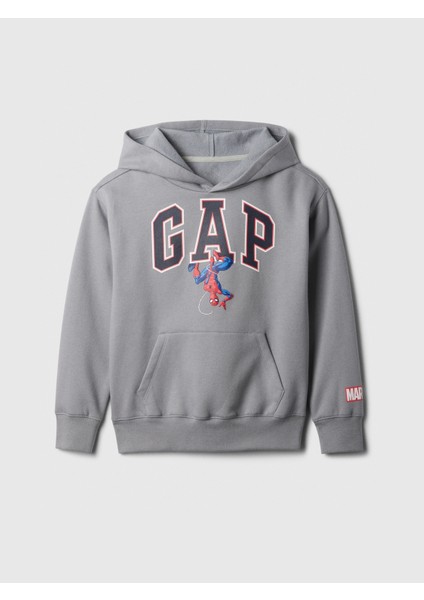 Erkek Çocuk Gri Gap Logo Relaxed Marvel Spider-Man Fleece Sweatshirt