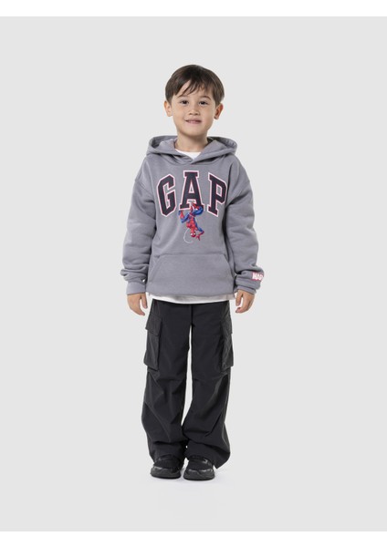 Erkek Çocuk Gri Gap Logo Relaxed Marvel Spider-Man Fleece Sweatshirt fiyatları