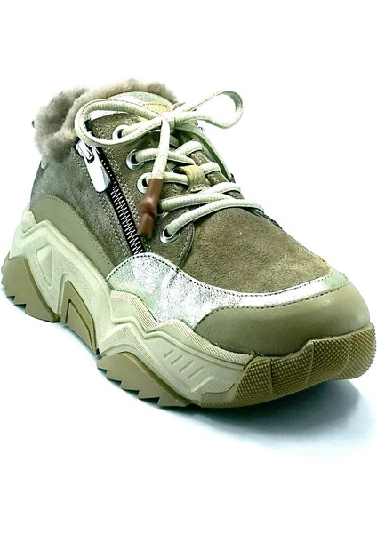 Kadın Hakiki Deri Kürklü Sneaker 138-2020