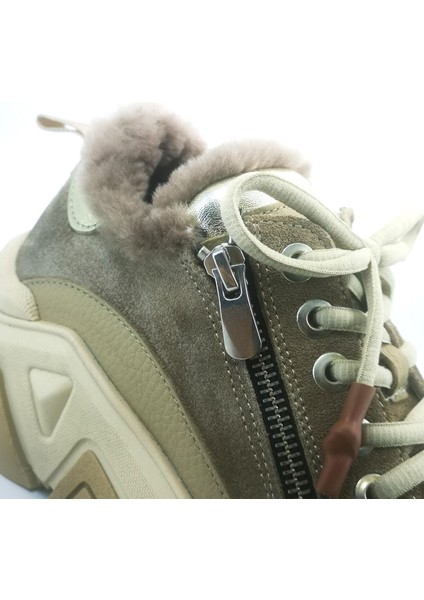 Kadın Hakiki Deri Kürklü Sneaker 138-2020