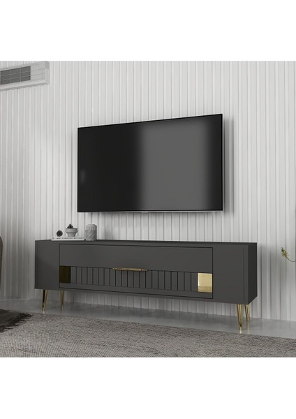 RETROLP4DH Tv Sehpası Antrasit Altın fiyatları