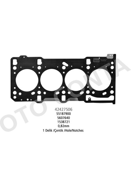 Silindir Kapak Contası 0.82MM Astra H-Astra J-Corsa C-D-E Merıva A-B Aveo-Lınea-Punto-Fıorıno-Egea Doblo-Nemo-Bıpper 1.3 Cdtı Mtj-Dth-Dt-Dte-Dtj-Dtn-Dtr-Jtd-Hdı-Fhz 1 Çentik -55278855
