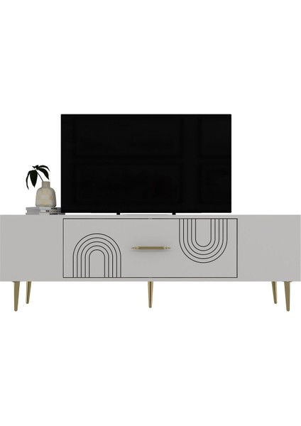 DEKOL2DH Tv Sehpası Beyaz Altın modelleri