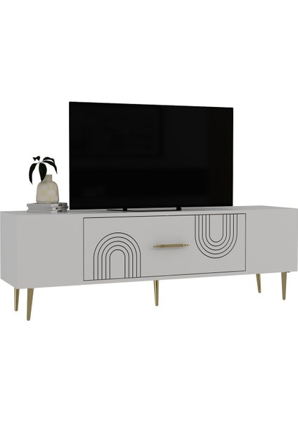 DEKOL2DH Tv Sehpası Beyaz Altın fırsatları