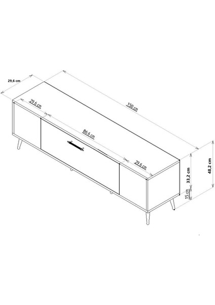 DEKOL2DH Tv Sehpası Beyaz Altın indirimleri
