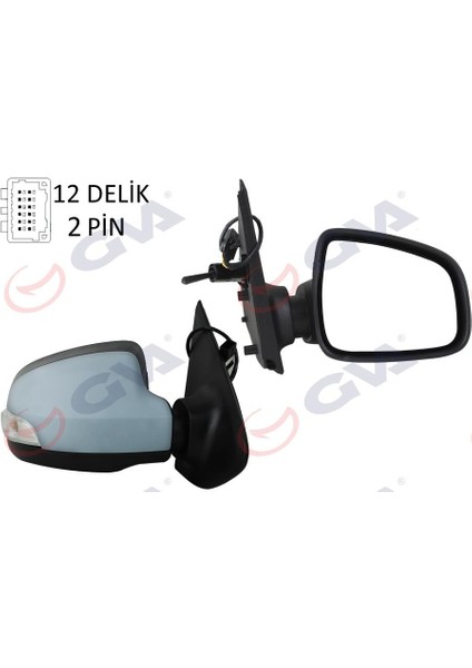 Dış Dikiz Aynası Sağ Symbol-Sandero 13 1 Mekanik Sinyalli Astarlı Konveks 2 Fiş VM-6129PR